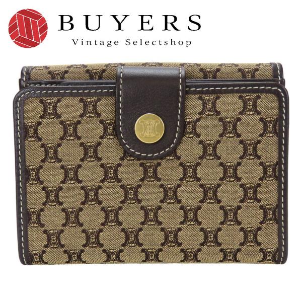 【未使用】セリーヌ CELINE 二つ折り 長財布 マカダム柄 箱付き 訳あり セリーヌ 二つ折り長財布 マカダム柄 キャンバスレザー