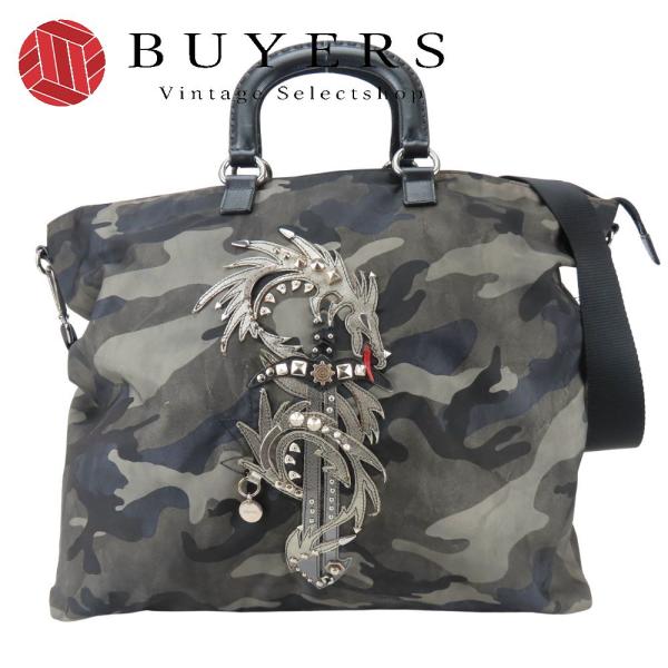 PRADA（プラダ） 中古 トートバッグ カモフラージュ ドラゴン&ソード