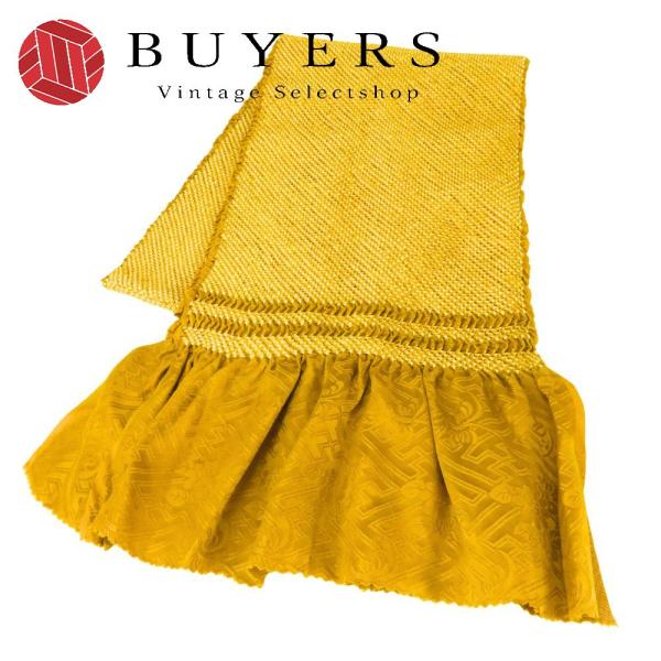 中古 帯揚げ 総絞り 正絹 ゴールド系 からし 振袖用 お洒落 小物 和装 呉服 和服 きもの レディース 女性