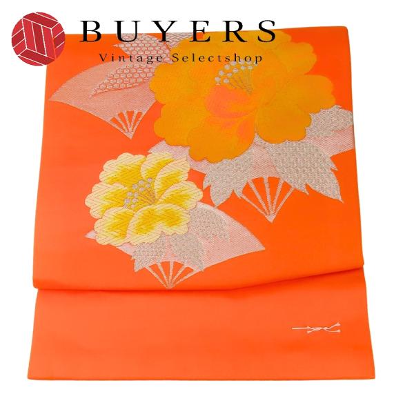 中古 名古屋帯 作り帯 文化帯 化学繊維 お太鼓 和装 呉服 和服 きもの レディース 女性