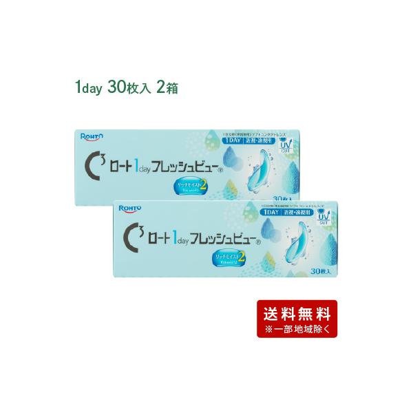 [NEW] ロート1dayフレッシュビューリッチモイスト2（30枚入）2箱セット（左右各1箱）   / コンタクトレンズ ワンデー 1day ロート rohto UVカット