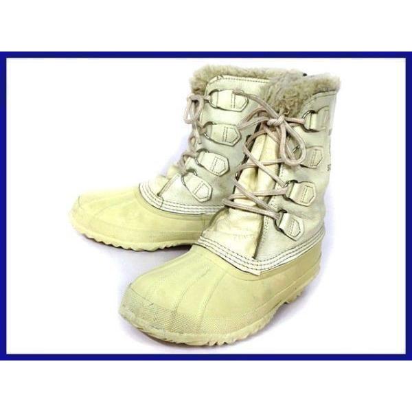 ソレル　スノーブーツ　24.5 カナダ製/ビンテージ品☆SOREL/ソレル【24.5-25.0-25.5程度/白】本革
