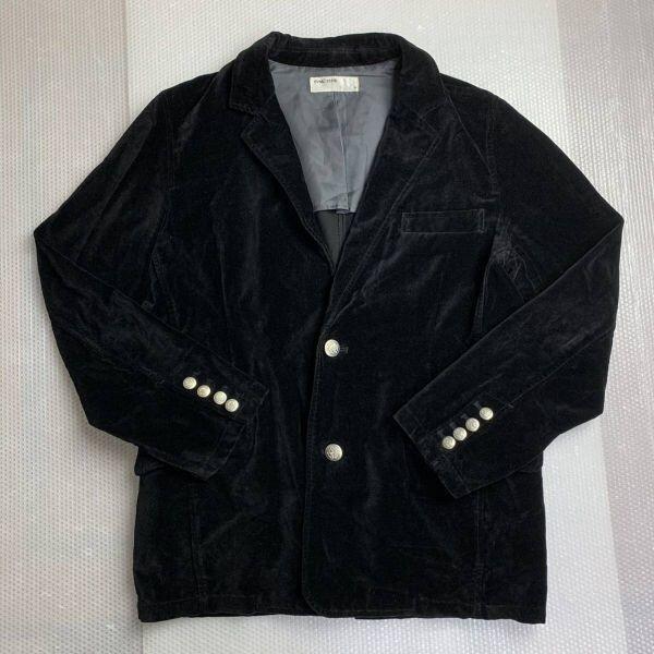 OVAL DICE オーバルダイス★メンズM★テーラードジャケット ベロア生地★黒 ブラック★▽1-701