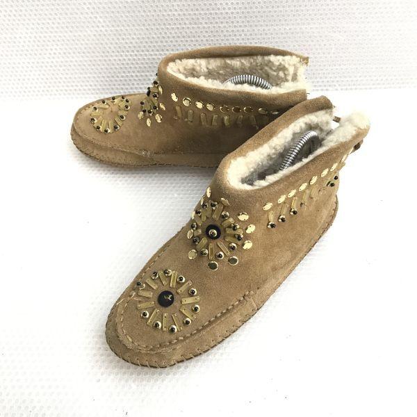 TORY BURCH/トリーバーチ★秋冬ショートブーツ【222.0-2.5程度/beige/ベージュ】内側ボア/ムートン/Shoes◆D-122