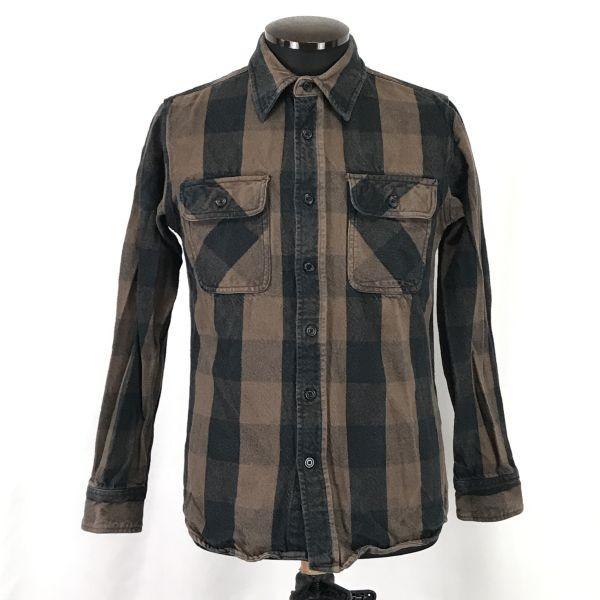 アヴィレックス/Avirex USA★長袖フランネルシャツ【Mens size -M/brown×black/チェック柄】Tops/Shirts◆BH244