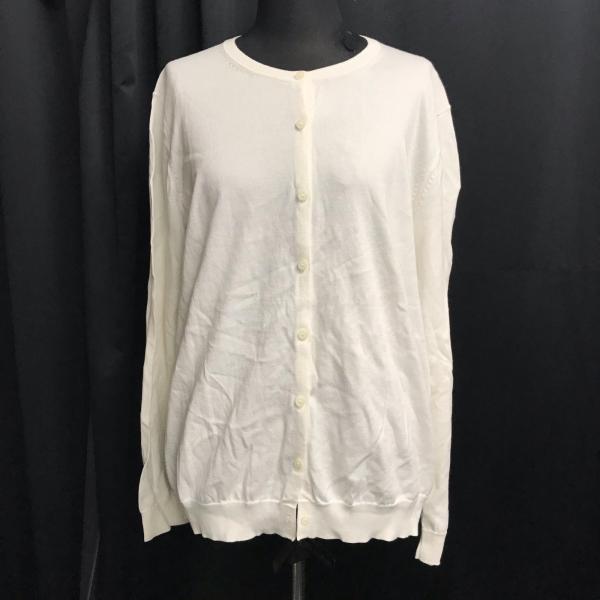 UNIQLO【ユニクロ】長袖コットンカーディガン【レディースXXL/白/white】シンプル/Tops/sweater◆BJ160-j