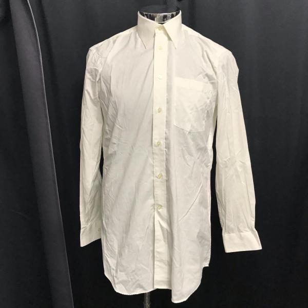 Savoia/サヴォイア★長袖ドレスシャツ【メンズL-XL程度/白/white】ビジネス/Tops/Shirt◆BJ187-e