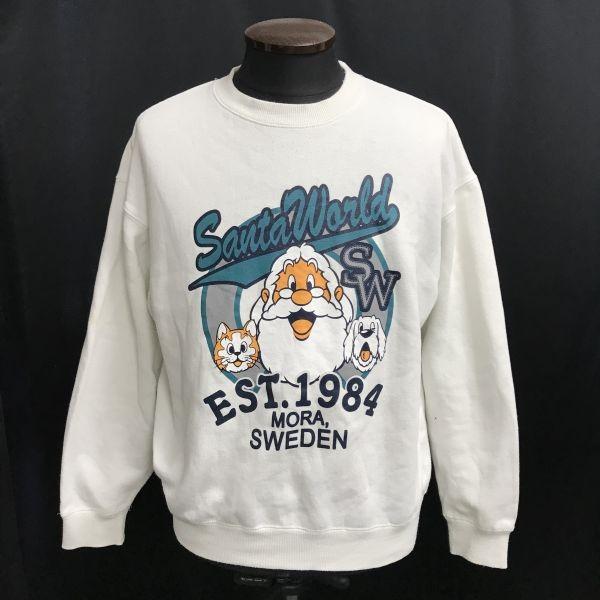 サンタワールド/Santa World/MORASWEDEN★スウェットトレーナー【メンズM/白/whiteビッグプリント】裏地起毛/Tops/CAPTAIN SANTA ◆sBH905