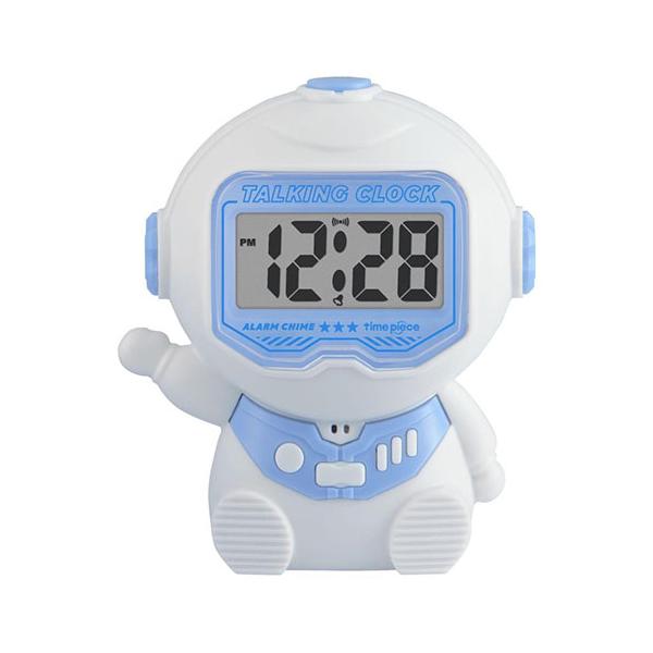Time Piece タイムピース トーキングクロック ボタンを押すと現在時刻を日本語で読み上げ ホワイト×ブルー TPC103-WB