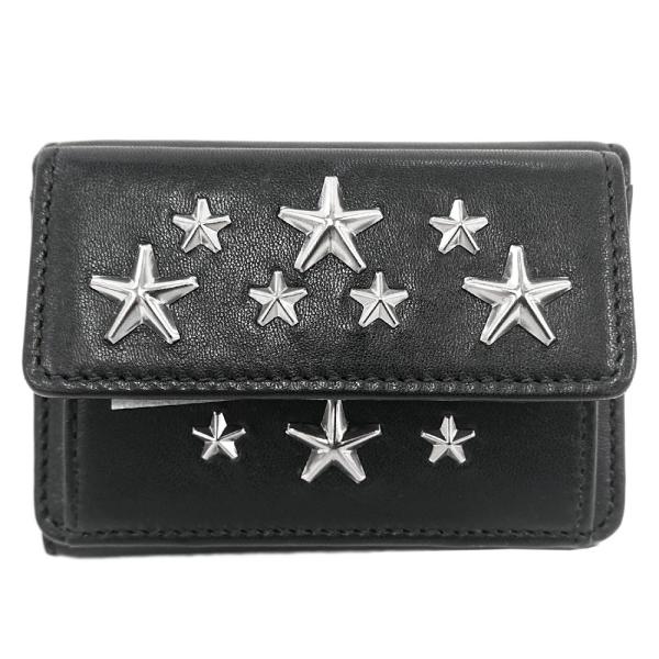 ジミーチュウ Jimmy Choo Nemo Cst Black スタースタッズ 三つ折り財布 Aogu Or Ug