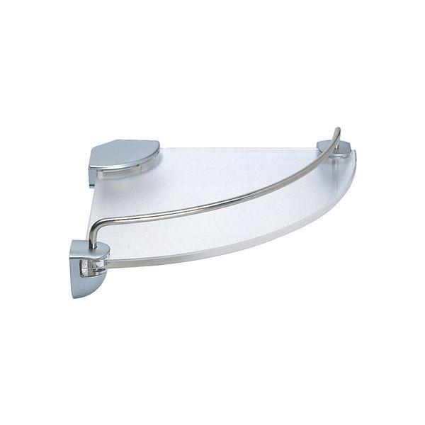 コーナー型化粧棚/建築金物 〔W200×H58×D200mm〕 樹脂製棚 浴室可 〔業務用 建材 建築金具〕