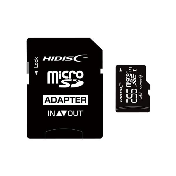 HIDISC microSDXCJ[h 256GB CLASS10 UHS-1Ή SDϊA_v^t HDMCSDX256GCL10UI