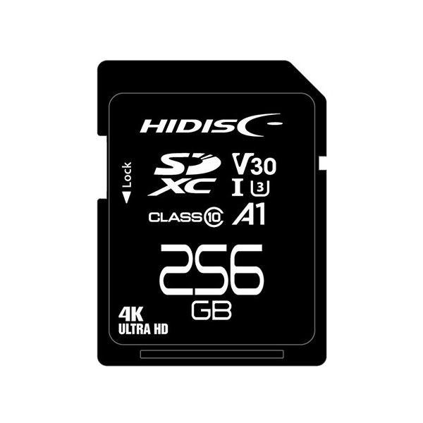 HIDISC SDXCJ[h 256GB CLASS10 UHS-I Speed class3, A1Ή HDSDX256GCL10