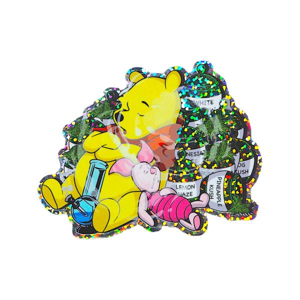 THC グリッター ステッカー 420 POOH & PIGLET SMOKE THE STASH C256