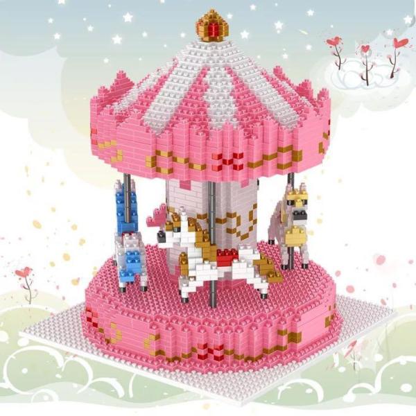 【日本未発売】新品未使用 ナノブロック互換 メリーゴーランド c-fukuya_ctcc-210057