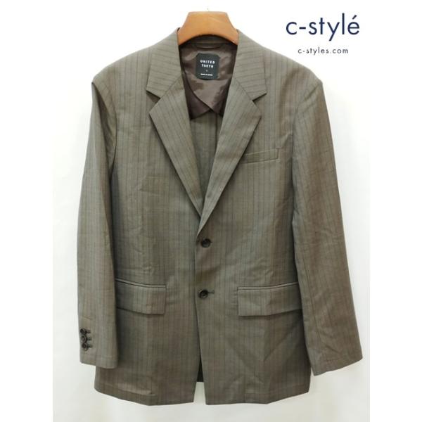 D055 [人気] UNITED TOKYO ユナイテッドトウキョウ シングルジャケット 1 グレージュ系 SUMMER WOOL 135353003 | ★