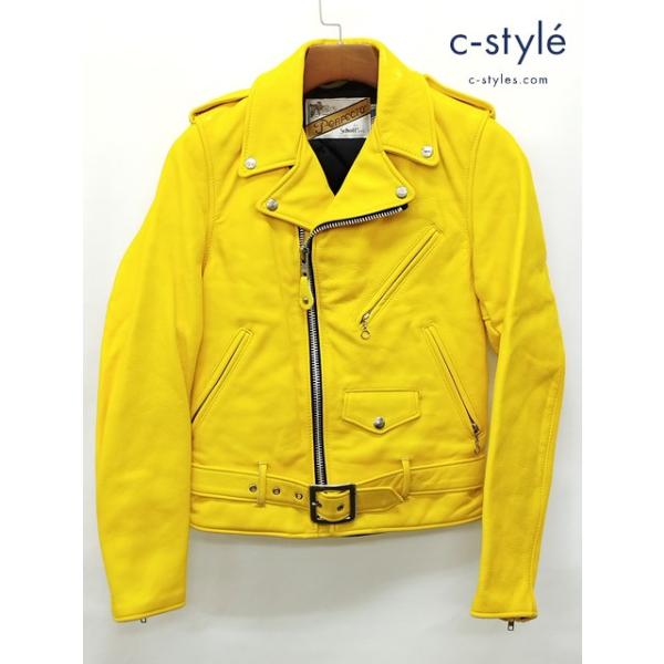 J032 [人気] Schott ショット ライダースジャケット 32 イエロー 618