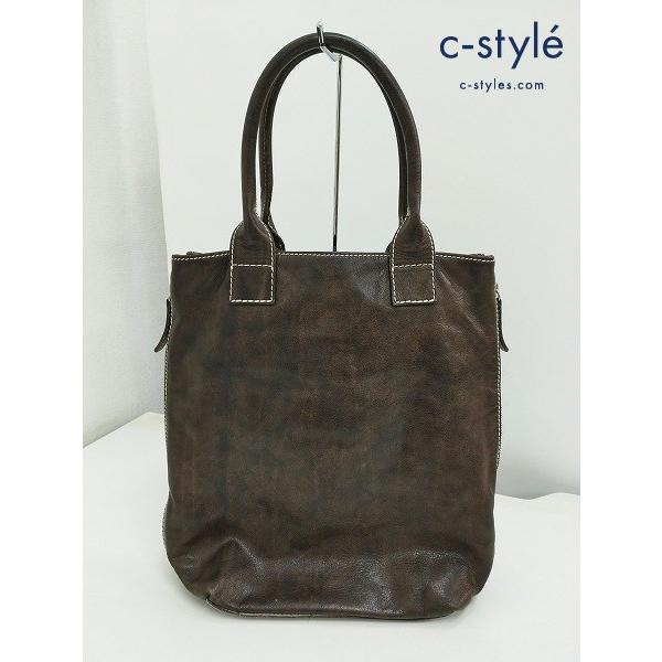 [人気] Alchimia アルキミア トートバッグ ブラウン サイドジップ 縦型 レザー BARNEYS NEW YORK | ★ N289