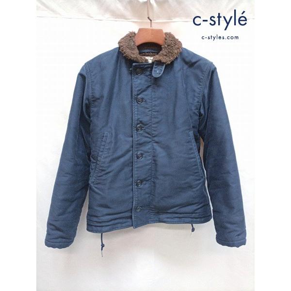 [人気] THE REAL McCOY'S リアルマッコイズ デッキジャケット 34 ネイビー ボア N-1 U.S.NAVY 23615 | ★ S120
