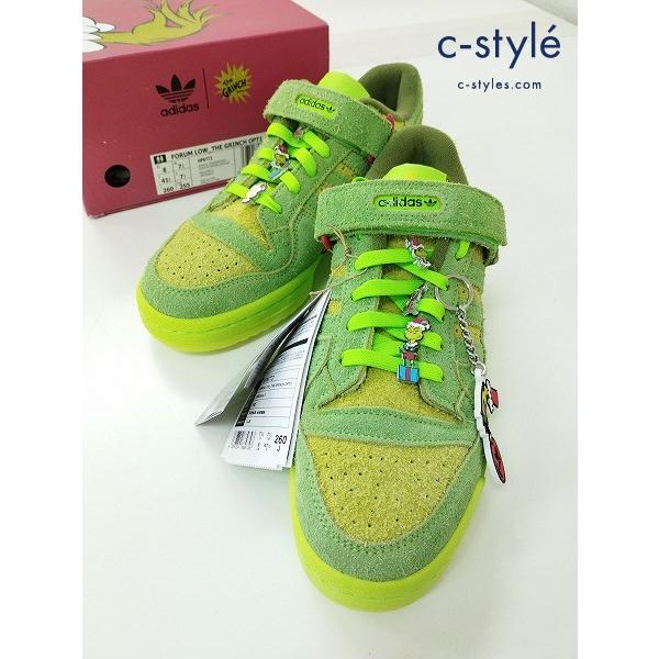 V911 [美品] THE GRINCH × adidas グリンチ × アディダス スニーカー 26.0cm グリーン系 FORUM LOW SOLAR HP6772 | ★