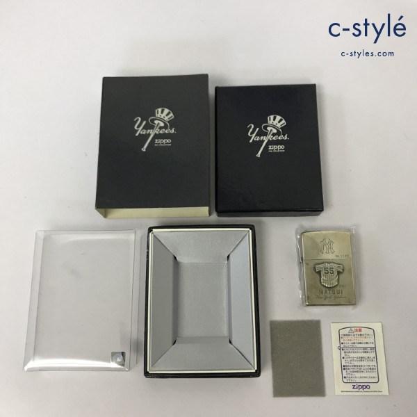 Z849 [人気] ZIPPO ジッポー オイルライター ニューヨークヤンキース 松井秀喜 55 ユニフォーム '02 シルバー 箱付き | ★