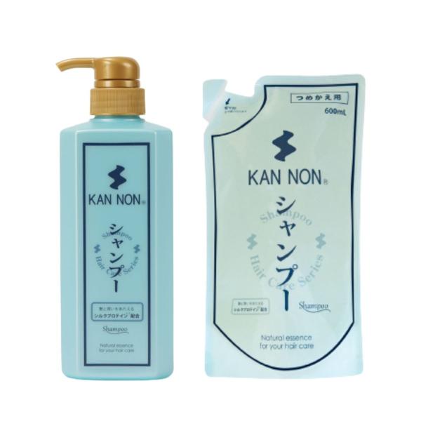 観音温泉 シャンプー 本体700ml＋詰替用600ml 温泉水 アミノ酸シャンプー ヘアケア