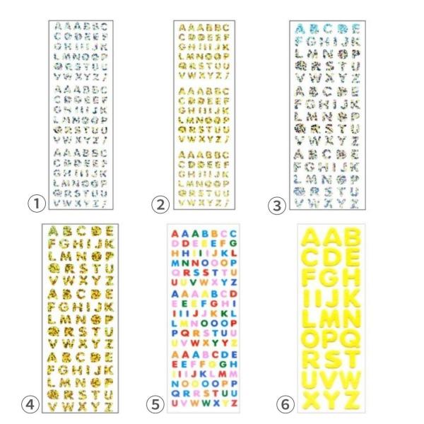 【送料無料】【アルファベット・シールセットB 全6枚】プリズム ラメ入り ふわふわ シルバー ゴールド キラキラ 奥山 オクヤマ ギフト お土産