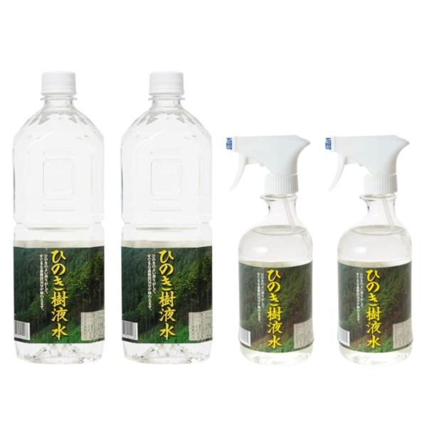【癒しのひのき香りセット】喜多製材所 吉野ひのき樹液水【500ml×2個・1L×2個】100％天然 芳香 蒸留水 ひのき水 化学成分不使用 国産