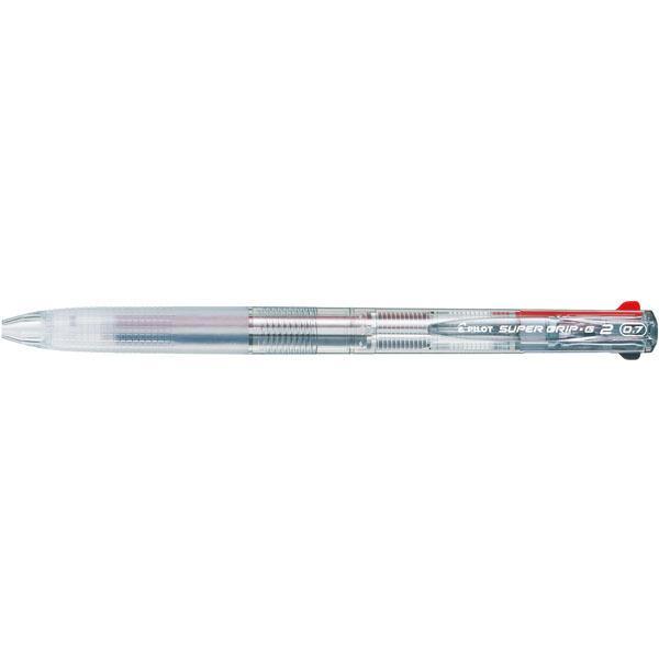 【ゴーゴーセール】【2本セット】PILOT（パイロット）スーパーグリップG2 BKSG-25F-NC ノンカラー　油性ボールペン 黒・赤の2色 日本製 学用品
