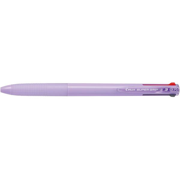 【わくわく感謝祭】PILOT（パイロット）スーパーグリップG3 BKSG-30F-PU パープル　油性ボールペン 黒・赤・青の3色 日本製 学用品