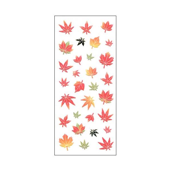 和風シール 紅葉 JP244 1シート 秋 もみじ 和柄 日本 風情 ギフト 奥山 日本製