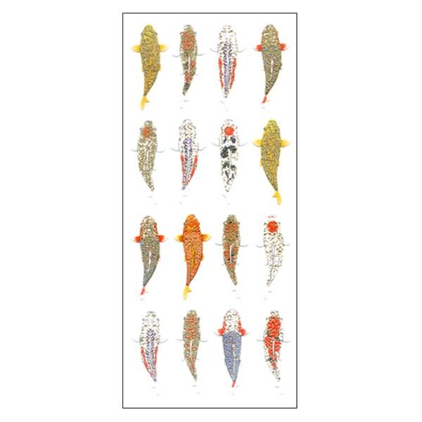和風シール 錦鯉 JP317　1シート 魚 日本 レターセット 手紙 プチギフト プレゼント お土産 奥山 オクヤマ 学用品