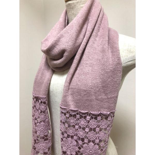 マフラー ペールピンク 裾のレースがノーブルなオトナ可愛いを奏でる優しい風合いのニットマフラー ストール スヌード レディース オシャレ コーデ Buyee Buyee 日本の通販商品 オークションの代理入札 代理購入