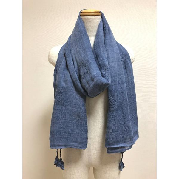 ストール ネイビー ペイズリーモチーフが総柄に刺繍された大判ストール マフラー スカーフ ストール レディース オシャレ コーデ Buyee Buyee Japanese Proxy Service Buy From Japan Bot Online