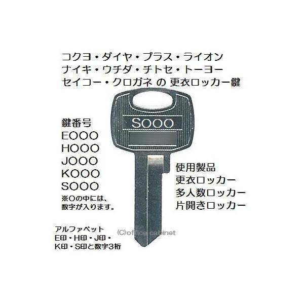 【鍵番号】更衣ロッカー　E印：E○○○更衣ロッカー　H印：H○○○更衣ロッカー　J印：J○○○更衣ロッカー　K印：K○○○更衣ロッカー　S印：S○○○※○の部分には、数字が入ります。※片面のみギザギザのある、片面キーが対象です。※両開きロッ...