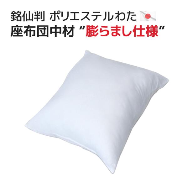 変った仕様は座布団サイズの（55×59cmカバー用）”膨らまし仕様” テイジンポリエステルわた 発送当日わた入れ ヌード座布団 ヌードクッション 国産
