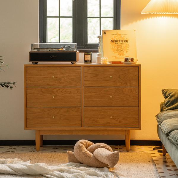 新 ナチュラルウッド 6段チェスト　250630-11 ナチュラルウッド 6段チェスト 引き出し付き 新 ナチュラルウッド 6段