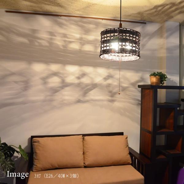 ３灯式ペンダントライト 和風モダン バンブーダイアモンド Lam 0436 照明 寝室 間接照明 アジアン 定番キャンバス