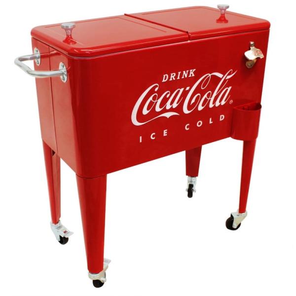 コカコーラ カート型 クーラーボックス 57L キャスター 栓抜き付 コカコーラ カート型 クーラーボックス 57L キャスター 栓抜き付