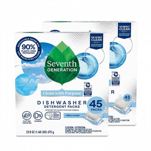 食洗器用キューブ洗剤 無香料 90個 セブンスジェネレーション Seventh Generation Dishwasher Detergent Pac