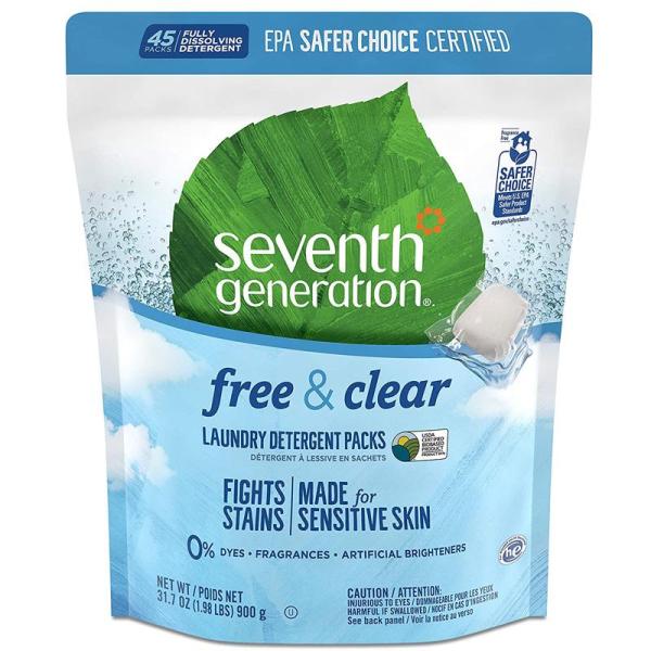 セブンスジェネレーション 洗濯用 キューブ 洗剤 2セット 90個 フリー＆クリア Seventh Generation Laundry Deterg