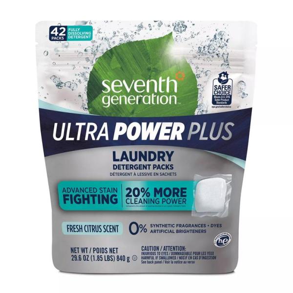 セブンスジェネレーション 洗濯用 キューブ 洗剤 ウルトラパワー プラス 42個 シトラス Seventh Generation Ultra Powe