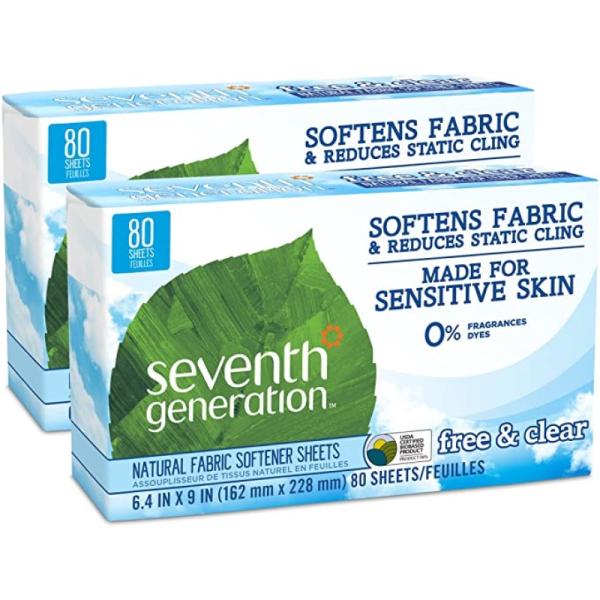 セブンスジェネレーション ドライヤーシート 160枚 柔軟剤 乾燥機 Seventh Generation - Natural Fabric Soft
