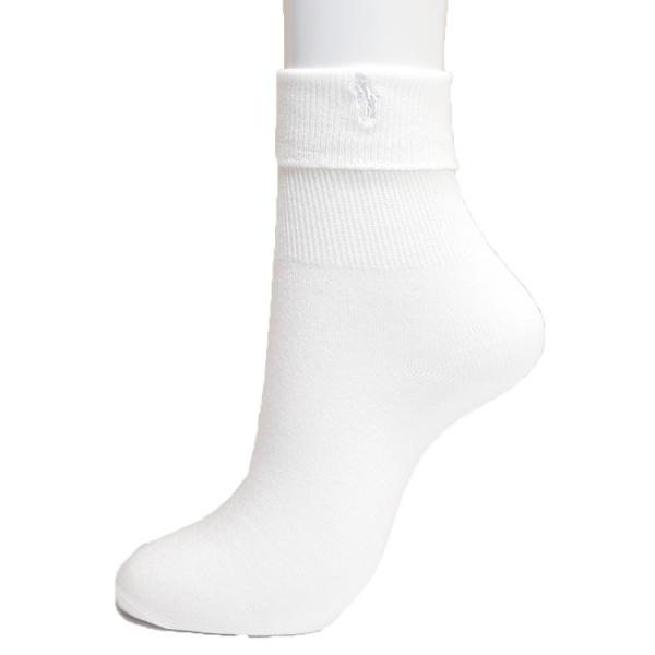 ポロ ラルフローレン レディース 靴下 特売 折り返し ソックス 3足セット Polo Ralph pkwh ホワイト Lauren スクール