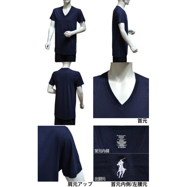 ポロ ラルフローレン メンズ コットン Vネック 半袖 Tシャツ 3枚セット Polo Ralph Rcvnp3u2o ネイビー Lauren ブルー 海外 グレー