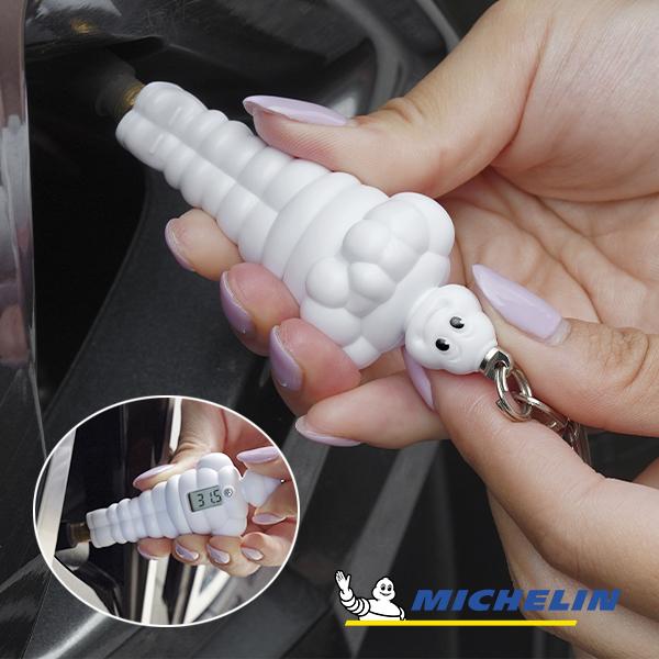 MICHELIN正規品 ビバンダム タイヤ空気圧計 測定機 タイヤエアゲージ エアチェッカー LCD デジタル表示 PSI表記 キーホルダー キーリング