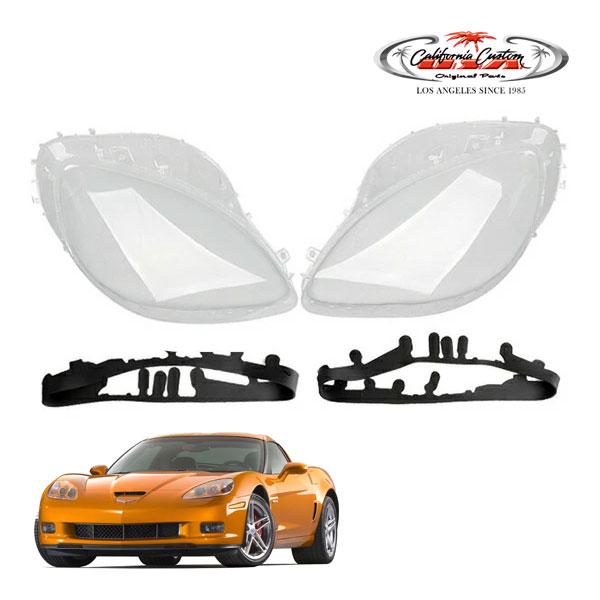 コルベットC6純正ヘッドライト 05-13y シボレー C6コルベット 純正交換用 ヘッドライトレンズ