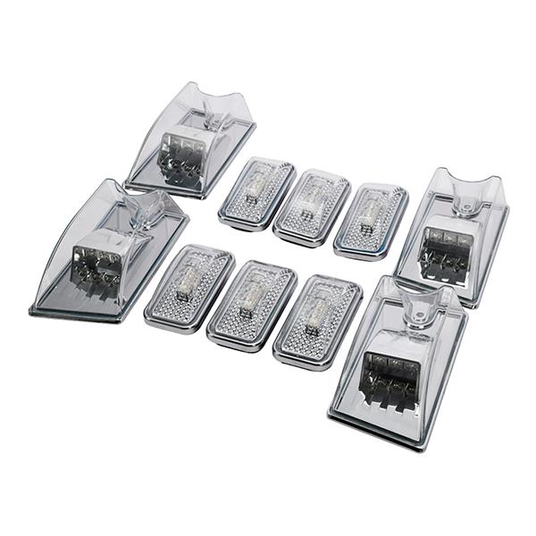 クリスタル LEDルーフマーカーランプ クローム 前後10個セット