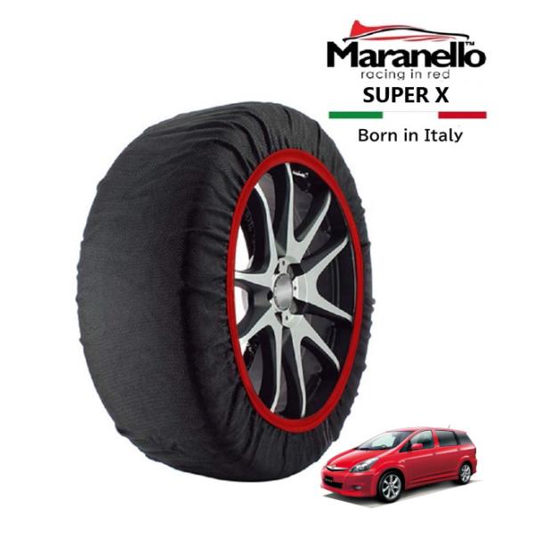 Maranello正規品 スノーソックス トヨタ ウィッシュ ANE10G フロント 195/65R15 15インチ SUPER X 布製 タイヤ チェーン イ