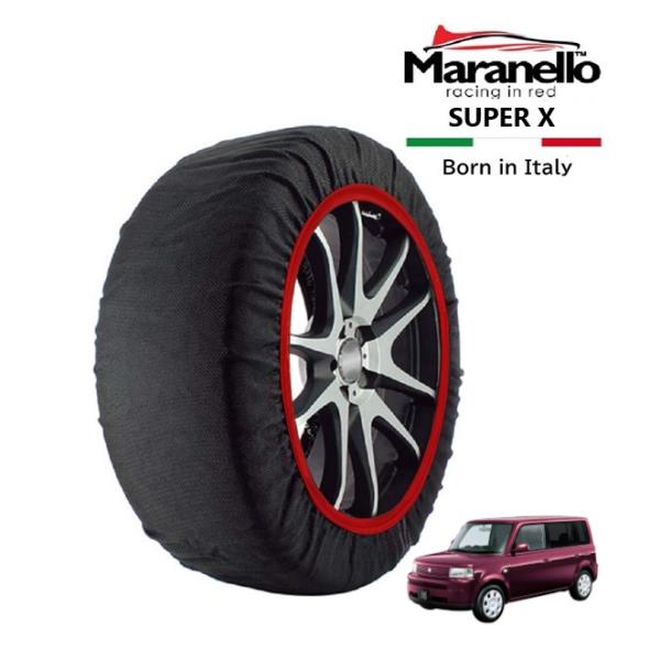 Maranello正規品 スノーソックス トヨタ bB NCP35 4WD 185/65R15 15インチ SUPER X 布製 タイヤ チェーン イタリア製